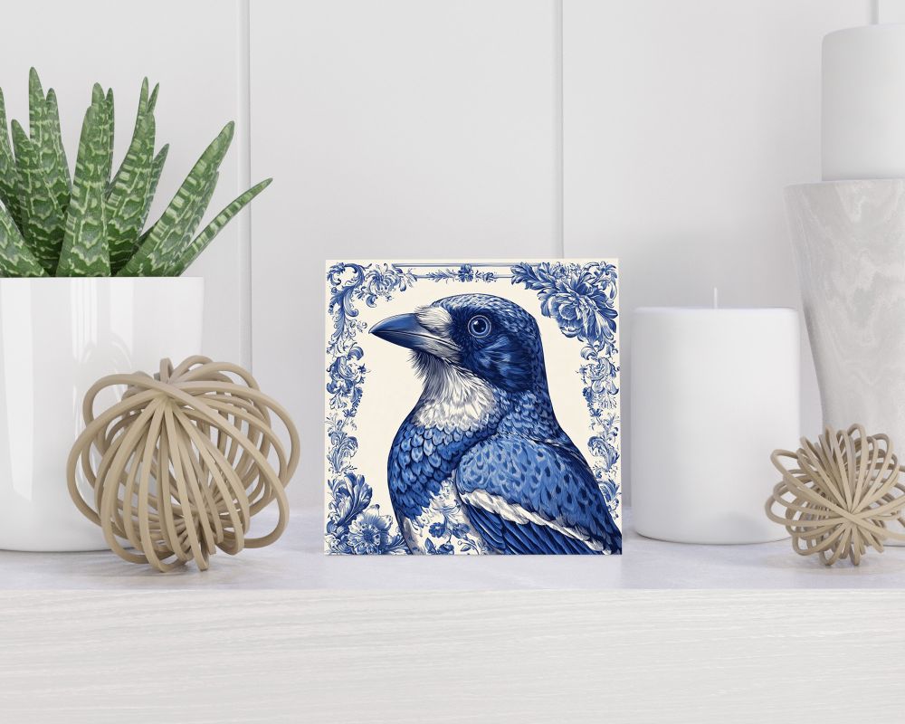 Tegel 15X15 Cm Met Delfts Blauw Cadeau Decoratie | Tegeltjes Met Tekst | Tegeltjes Met Spreuken | Collega | Oma | Opa | Pensioen | Mama | Papa | Vriend Tegel 15x15 cm Delfts blauw