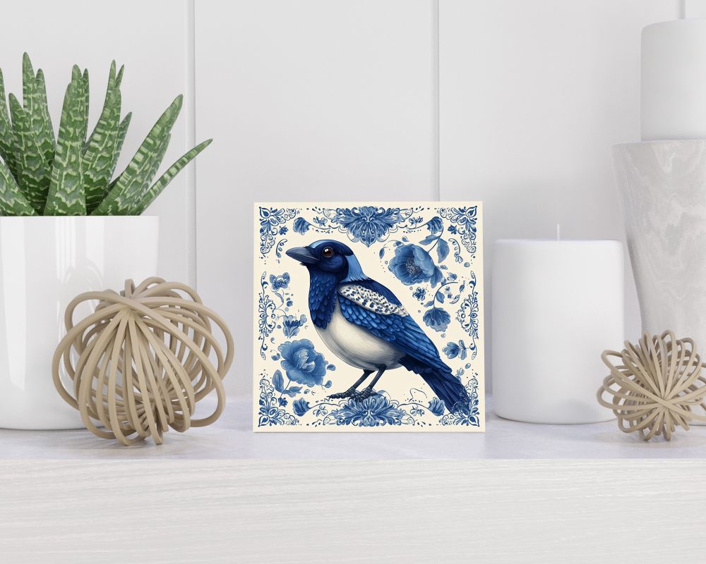 Tegel 15X15 Cm Met Delfts Blauw Cadeau Decoratie | Tegeltjes Met Tekst | Tegeltjes Met Spreuken | Collega | Oma | Opa | Pensioen | Mama | Papa | Vriend Tegel 15x15 cm Delfts blauw