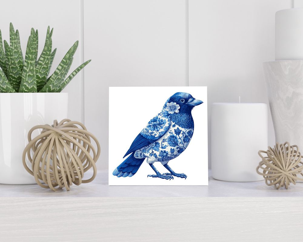 Tegel 15X15 Cm Met Delfts Blauw Cadeau Decoratie | Tegeltjes Met Tekst | Tegeltjes Met Spreuken | Collega | Oma | Opa | Pensioen | Mama | Papa | Vriend Tegel 15x15 cm Delfts blauw