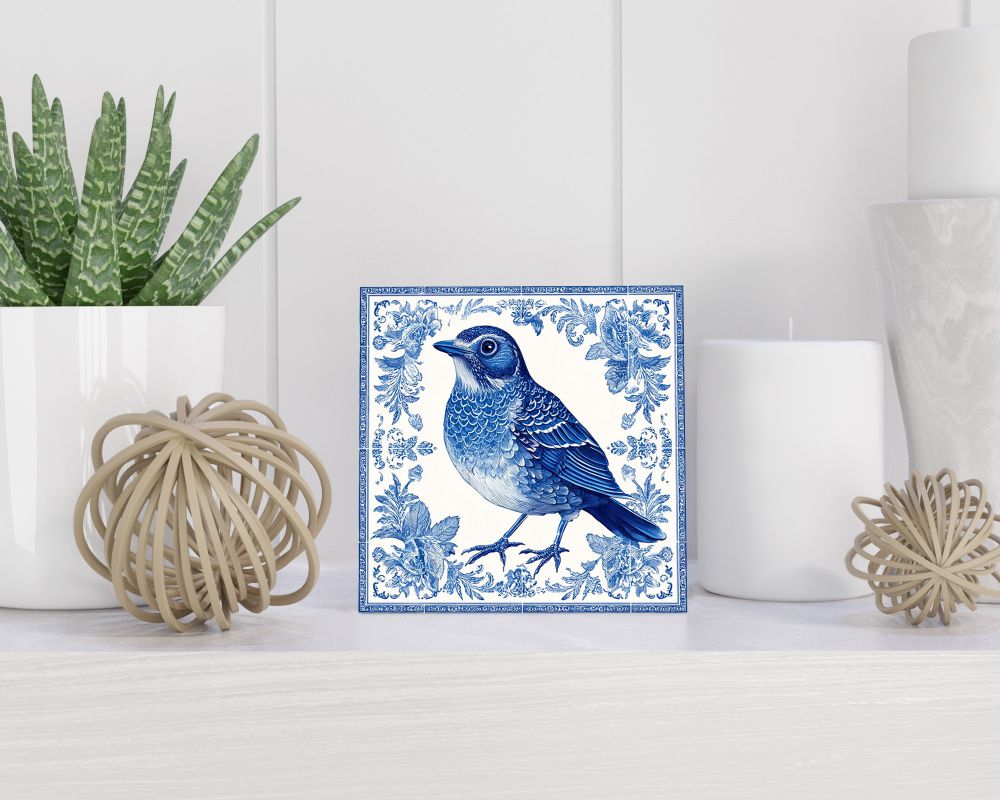Tegel 15X15 Cm Met Delfts Blauw Cadeau Decoratie | Tegeltjes Met Tekst | Tegeltjes Met Spreuken | Collega | Oma | Opa | Pensioen | Mama | Papa | Vriend Tegel 15x15 cm Delfts blauw