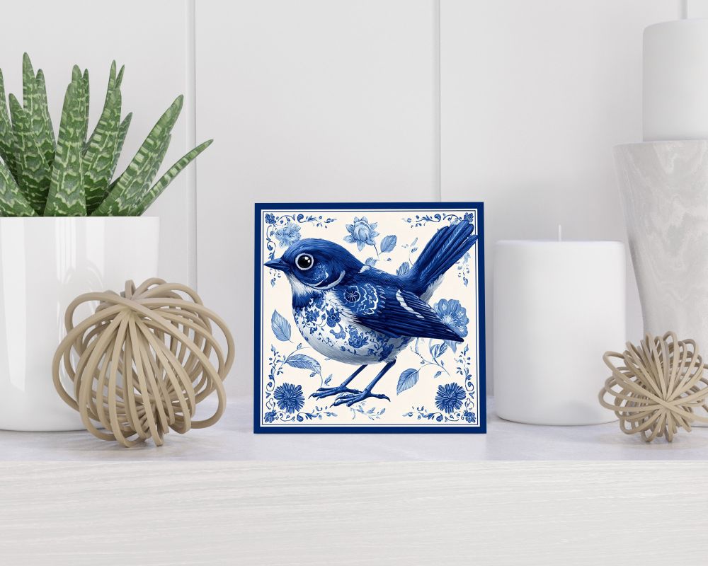Tegel 15X15 Cm Met Delfts Blauw Cadeau Decoratie | Tegeltjes Met Tekst | Tegeltjes Met Spreuken | Collega | Oma | Opa | Pensioen | Mama | Papa | Vriend Tegel 15x15 cm Delfts blauw