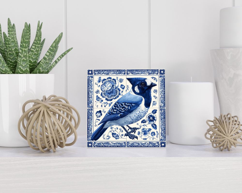 Tegel 15X15 Cm Met Delfts Blauw Cadeau Decoratie | Tegeltjes Met Tekst | Tegeltjes Met Spreuken | Collega | Oma | Opa | Pensioen | Mama | Papa | Vriend Tegel 15x15 cm Delfts blauw
