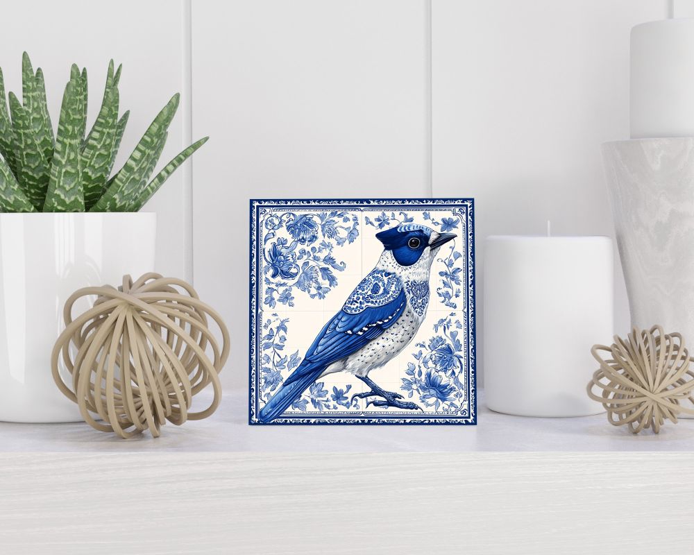 Tegel 15X15 Cm Met Delfts Blauw Cadeau Decoratie | Tegeltjes Met Tekst | Tegeltjes Met Spreuken | Collega | Oma | Opa | Pensioen | Mama | Papa | Vriend Tegel 15x15 cm Delfts blauw