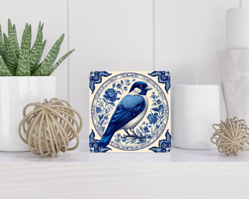 Tegel 15X15 Cm Met Delfts Blauw Cadeau Decoratie | Tegeltjes Met Tekst | Tegeltjes Met Spreuken | Collega | Oma | Opa | Pensioen | Mama | Papa | Vriend Tegel 15x15 cm Delfts blauw