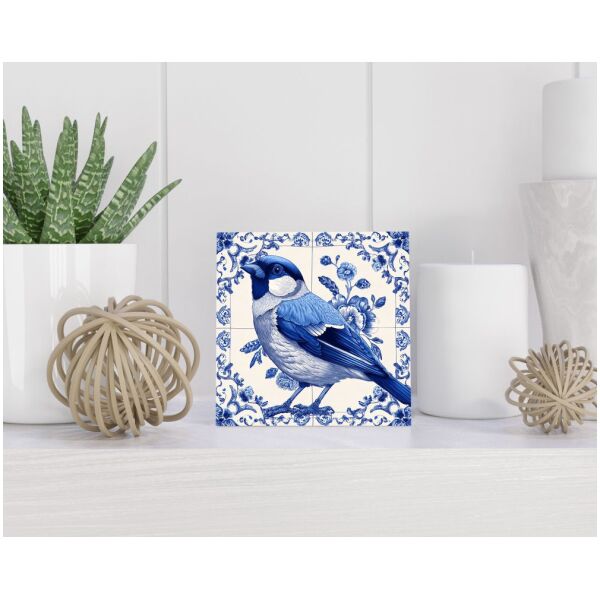 Tegel 15X15 Cm Met Delfts Blauw Cadeau Decoratie | Tegeltjes Met Tekst | Tegeltjes Met Spreuken | Collega | Oma | Opa | Pensioen | Mama | Papa | Vriend Tegel 15x15 cm Delfts blauw