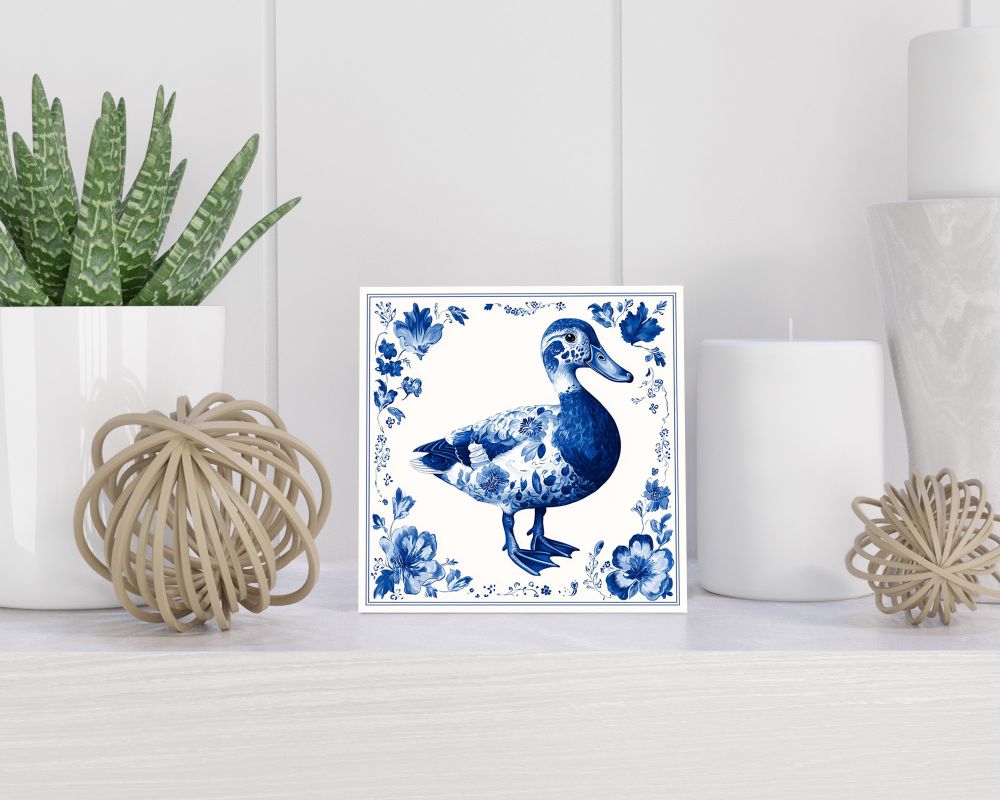 Tegel 15X15 Cm Met Delfts Blauw Cadeau Decoratie | Tegeltjes Met Tekst | Tegeltjes Met Spreuken | Collega | Oma | Opa | Pensioen | Mama | Papa | Vriend Tegel 15x15 cm Delfts blauw
