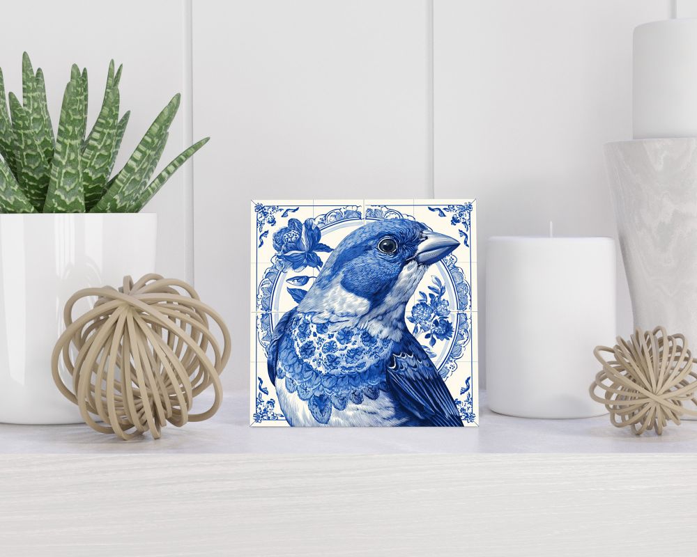Tegel 15X15 Cm Met Delfts Blauw Cadeau Decoratie | Tegeltjes Met Tekst | Tegeltjes Met Spreuken | Collega | Oma | Opa | Pensioen | Mama | Papa | Vriend Tegel 15x15 cm Delfts blauw