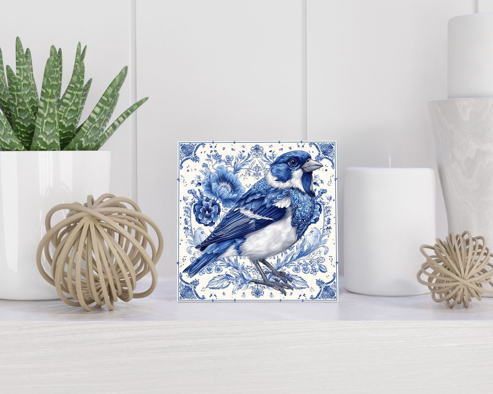 Tegel 15X15 Cm Met Delfts Blauw Cadeau Decoratie | Tegeltjes Met Tekst | Tegeltjes Met Spreuken | Collega | Oma | Opa | Pensioen | Mama | Papa | Vriend Tegel 15x15 cm Delfts blauw