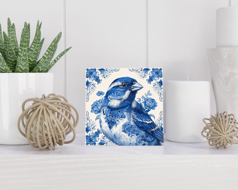Tegel 15X15 Cm Met Delfts Blauw Cadeau Decoratie | Tegeltjes Met Tekst | Tegeltjes Met Spreuken | Collega | Oma | Opa | Pensioen | Mama | Papa | Vriend Tegel 15x15 cm Delfts blauw
