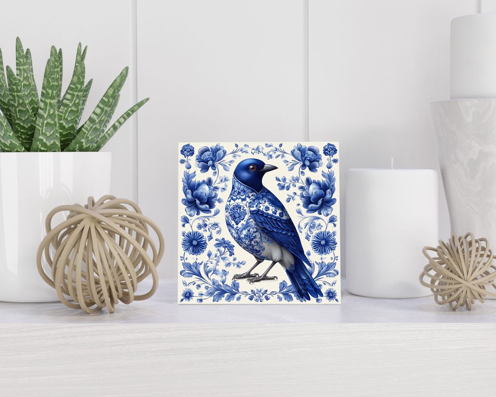 Tegel 15X15 Cm Met Delfts Blauw Cadeau Decoratie | Tegeltjes Met Tekst | Tegeltjes Met Spreuken | Collega | Oma | Opa | Pensioen | Mama | Papa | Vriend Tegel 15x15 cm Delfts blauw