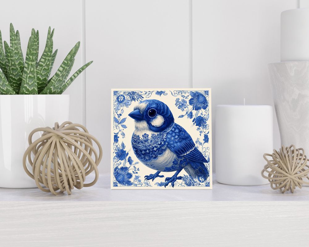 Tegel 15X15 Cm Met Delfts Blauw Cadeau Decoratie | Tegeltjes Met Tekst | Tegeltjes Met Spreuken | Collega | Oma | Opa | Pensioen | Mama | Papa | Vriend Tegel 15x15 cm Delfts blauw