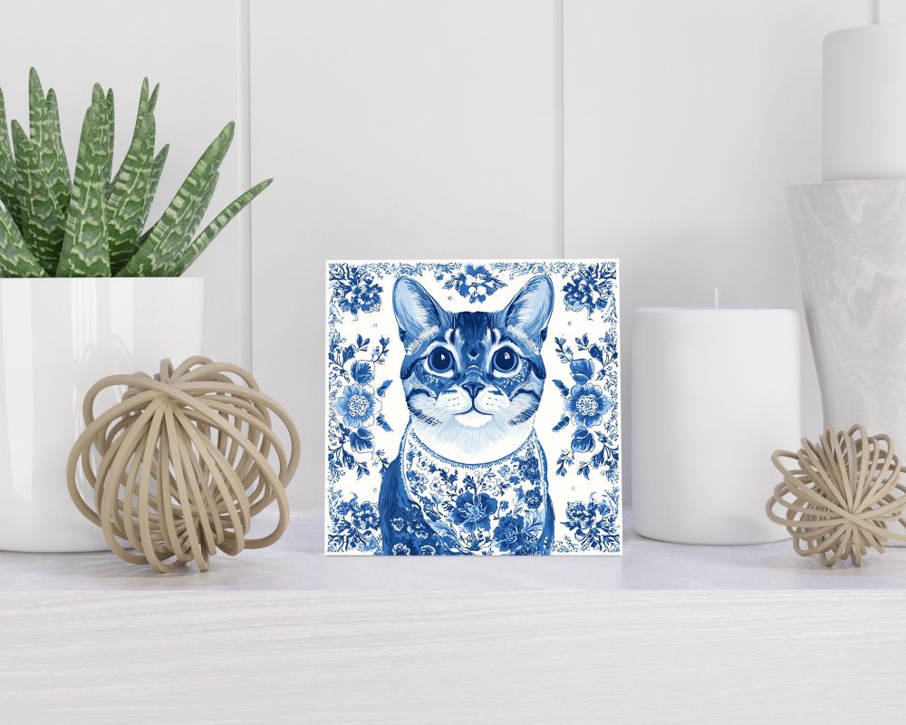Tegel 15X15 Cm Met Delfts Blauw Cadeau Decoratie | Tegeltjes Met Tekst | Tegeltjes Met Spreuken | Collega | Oma | Opa | Pensioen | Mama | Papa | Vriend Tegel 15x15 cm Delfts blauw