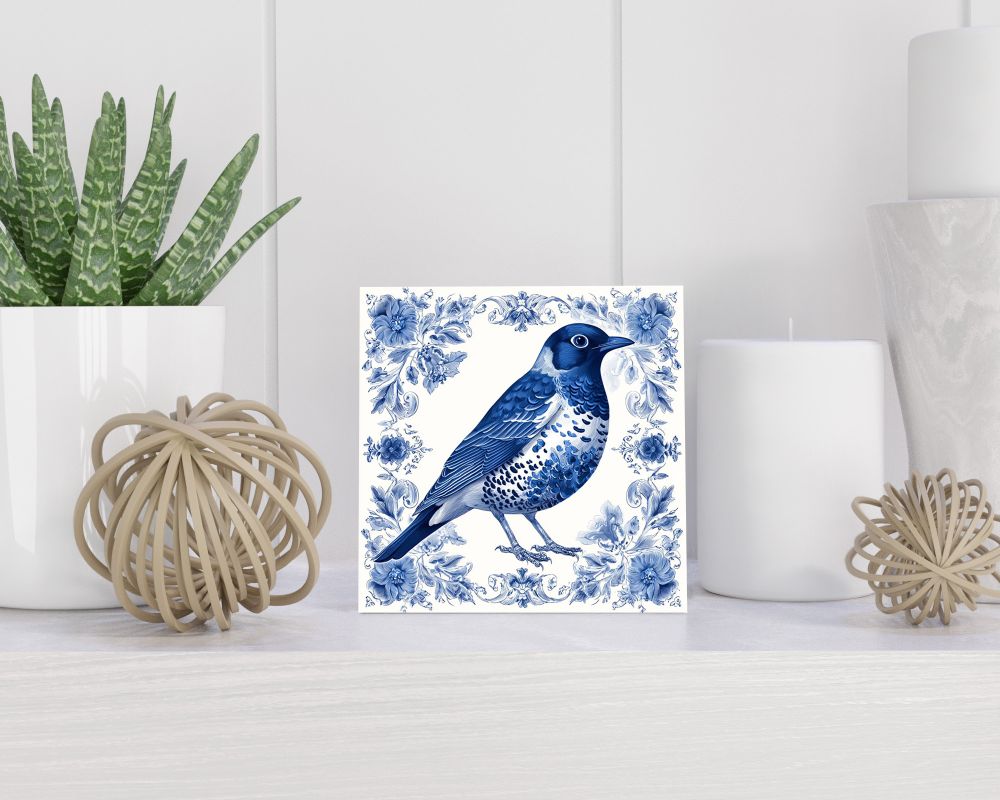 Tegel 15X15 Cm Met Delfts Blauw Cadeau Decoratie | Tegeltjes Met Tekst | Tegeltjes Met Spreuken | Collega | Oma | Opa | Pensioen | Mama | Papa | Vriend Tegel 15x15 cm Delfts blauw