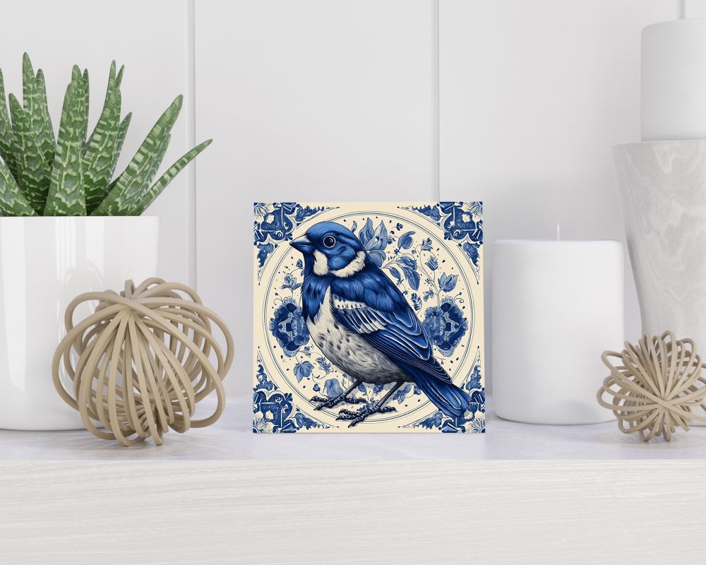 Tegel 15X15 Cm Met Delfts Blauw Cadeau Decoratie | Tegeltjes Met Tekst | Tegeltjes Met Spreuken | Collega | Oma | Opa | Pensioen | Mama | Papa | Vriend Tegel 15x15 cm Delfts blauw