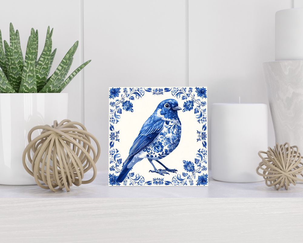 Tegel 15X15 Cm Met Delfts Blauw Cadeau Decoratie | Tegeltjes Met Tekst | Tegeltjes Met Spreuken | Collega | Oma | Opa | Pensioen | Mama | Papa | Vriend Tegel 15x15 cm Delfts blauw
