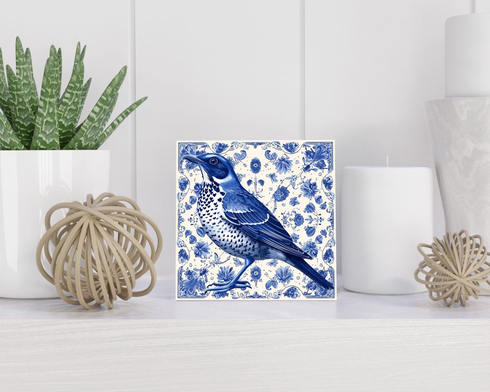 Tegel 15X15 Cm Met Delfts Blauw Cadeau Decoratie | Tegeltjes Met Tekst | Tegeltjes Met Spreuken | Collega | Oma | Opa | Pensioen | Mama | Papa | Vriend Tegel 15x15 cm Delfts blauw