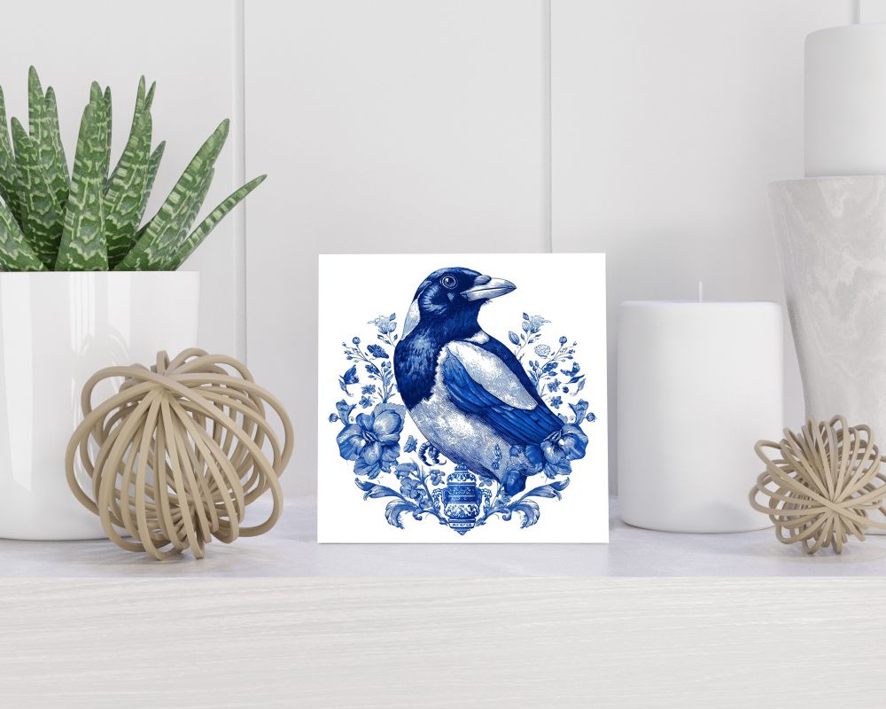 Tegel 15X15 Cm Met Delfts Blauw Cadeau Decoratie | Tegeltjes Met Tekst | Tegeltjes Met Spreuken | Collega | Oma | Opa | Pensioen | Mama | Papa | Vriend Tegel 15x15 cm Delfts blauw