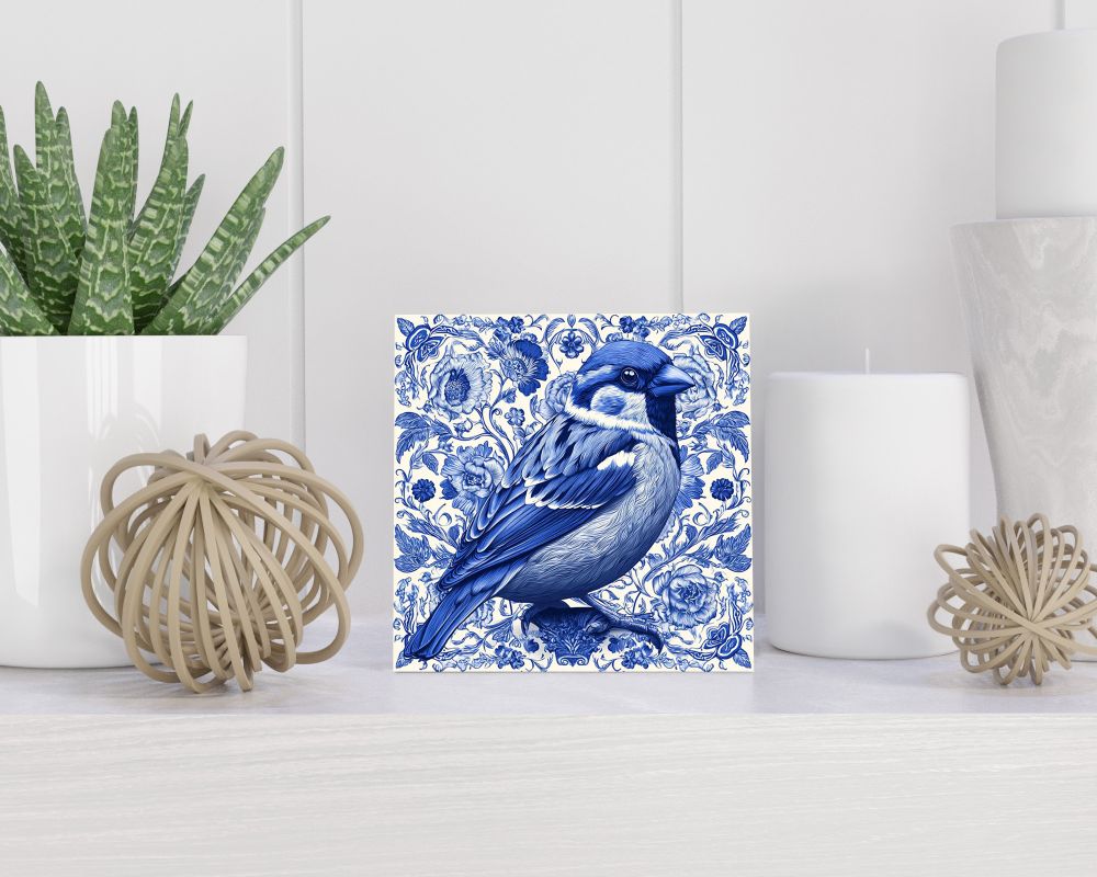 Tegel 15X15 Cm Met Delfts Blauw Cadeau Decoratie | Tegeltjes Met Tekst | Tegeltjes Met Spreuken | Collega | Oma | Opa | Pensioen | Mama | Papa | Vriend Tegel 15x15 cm Delfts blauw