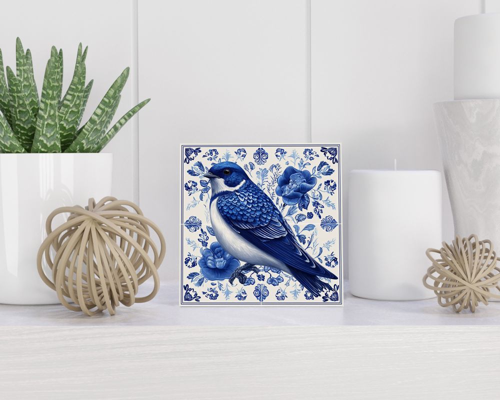 Tegel 15X15 Cm Met Delfts Blauw Cadeau Decoratie | Tegeltjes Met Tekst | Tegeltjes Met Spreuken | Collega | Oma | Opa | Pensioen | Mama | Papa | Vriend Tegel 15x15 cm Delfts blauw