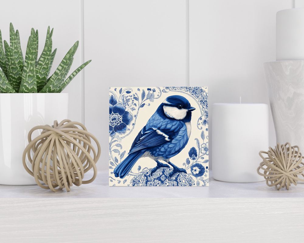 Tegel 15X15 Cm Met Delfts Blauw Cadeau Decoratie | Tegeltjes Met Tekst | Tegeltjes Met Spreuken | Collega | Oma | Opa | Pensioen | Mama | Papa | Vriend Tegel 15x15 cm Delfts blauw