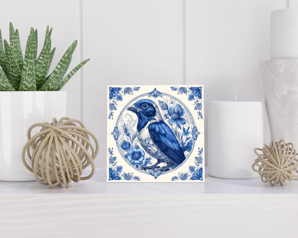 Tegel 15X15 Cm Met Delfts Blauw Cadeau Decoratie | Tegeltjes Met Tekst | Tegeltjes Met Spreuken | Collega | Oma | Opa | Pensioen | Mama | Papa | Vriend Tegel 15x15 cm Delfts blauw