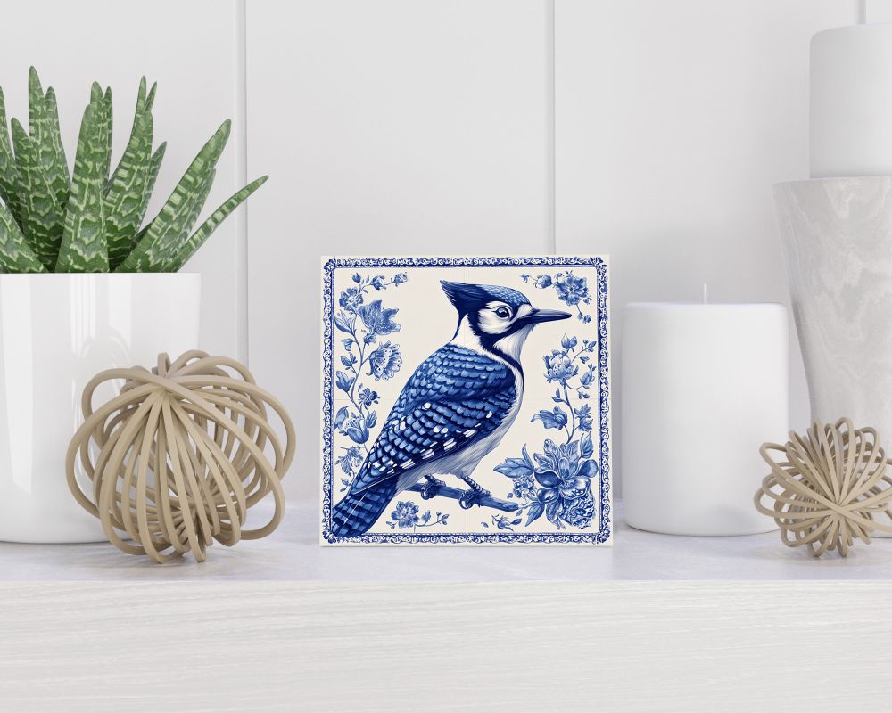 Tegel 15X15 Cm Met Delfts Blauw Cadeau Decoratie | Tegeltjes Met Tekst | Tegeltjes Met Spreuken | Collega | Oma | Opa | Pensioen | Mama | Papa | Vriend Tegel 15x15 cm Delfts blauw