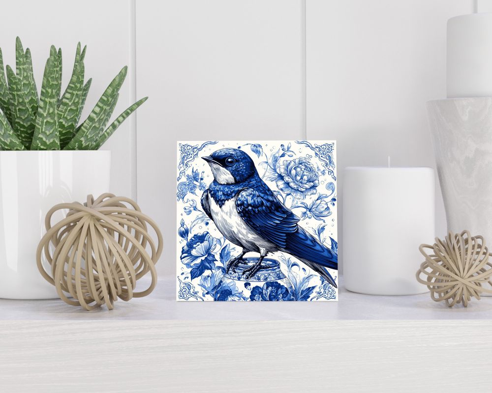 Tegel 15X15 Cm Met Delfts Blauw Cadeau Decoratie | Tegeltjes Met Tekst | Tegeltjes Met Spreuken | Collega | Oma | Opa | Pensioen | Mama | Papa | Vriend Tegel 15x15 cm Delfts blauw