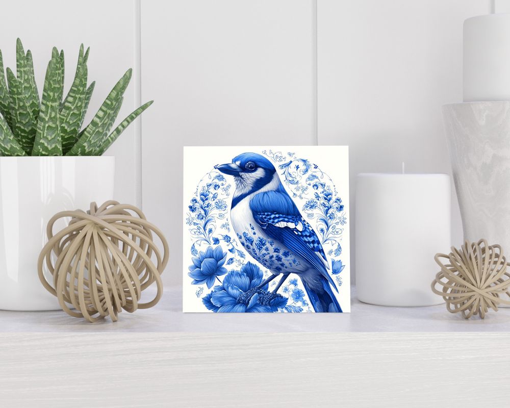 Tegel 15X15 Cm Met Delfts Blauw Cadeau Decoratie | Tegeltjes Met Tekst | Tegeltjes Met Spreuken | Collega | Oma | Opa | Pensioen | Mama | Papa | Vriend Tegel 15x15 cm Delfts blauw