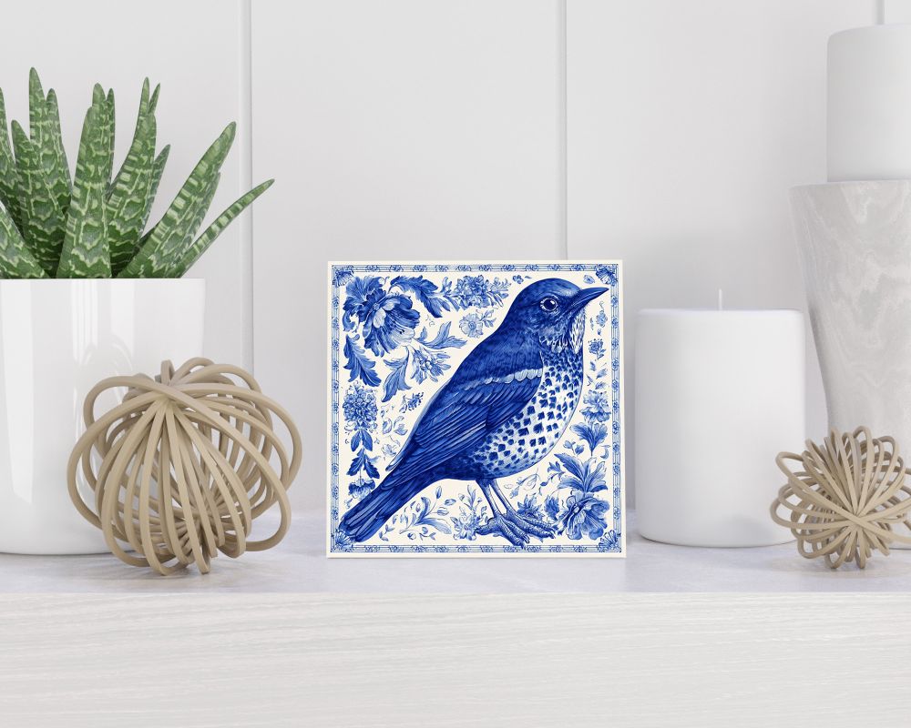 Tegel 15X15 Cm Met Delfts Blauw Cadeau Decoratie | Tegeltjes Met Tekst | Tegeltjes Met Spreuken | Collega | Oma | Opa | Pensioen | Mama | Papa | Vriend Tegel 15x15 cm Delfts blauw