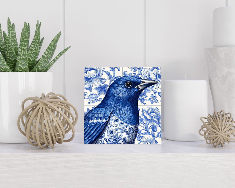 Tegel 15X15 Cm Met Delfts Blauw Cadeau Decoratie | Tegeltjes Met Tekst | Tegeltjes Met Spreuken | Collega | Oma | Opa | Pensioen | Mama | Papa | Vriend Tegel 15x15 cm Delfts blauw