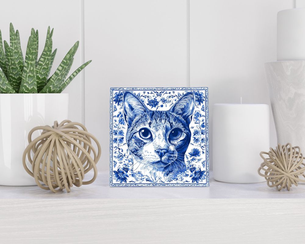 Tegel 15X15 Cm Met Delfts Blauw Cadeau Decoratie | Tegeltjes Met Tekst | Tegeltjes Met Spreuken | Collega | Oma | Opa | Pensioen | Mama | Papa | Vriend Tegel 15x15 cm Delfts blauw