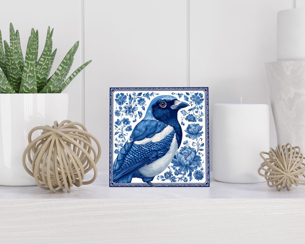 Tegel 15X15 Cm Met Delfts Blauw Cadeau Decoratie | Tegeltjes Met Tekst | Tegeltjes Met Spreuken | Collega | Oma | Opa | Pensioen | Mama | Papa | Vriend Tegel 15x15 cm Delfts blauw