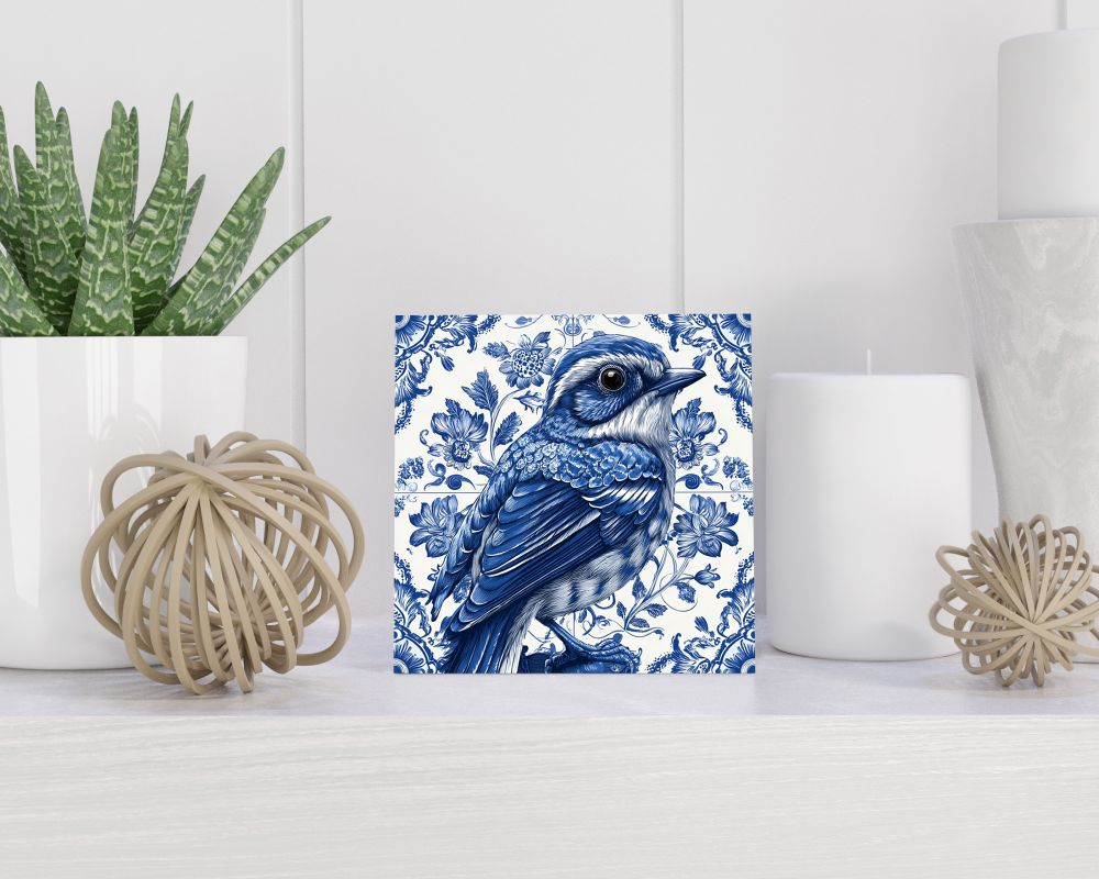 Tegel 15X15 Cm Met Delfts Blauw Cadeau Decoratie | Tegeltjes Met Tekst | Tegeltjes Met Spreuken | Collega | Oma | Opa | Pensioen | Mama | Papa | Vriend Tegel 15x15 cm Delfts blauw