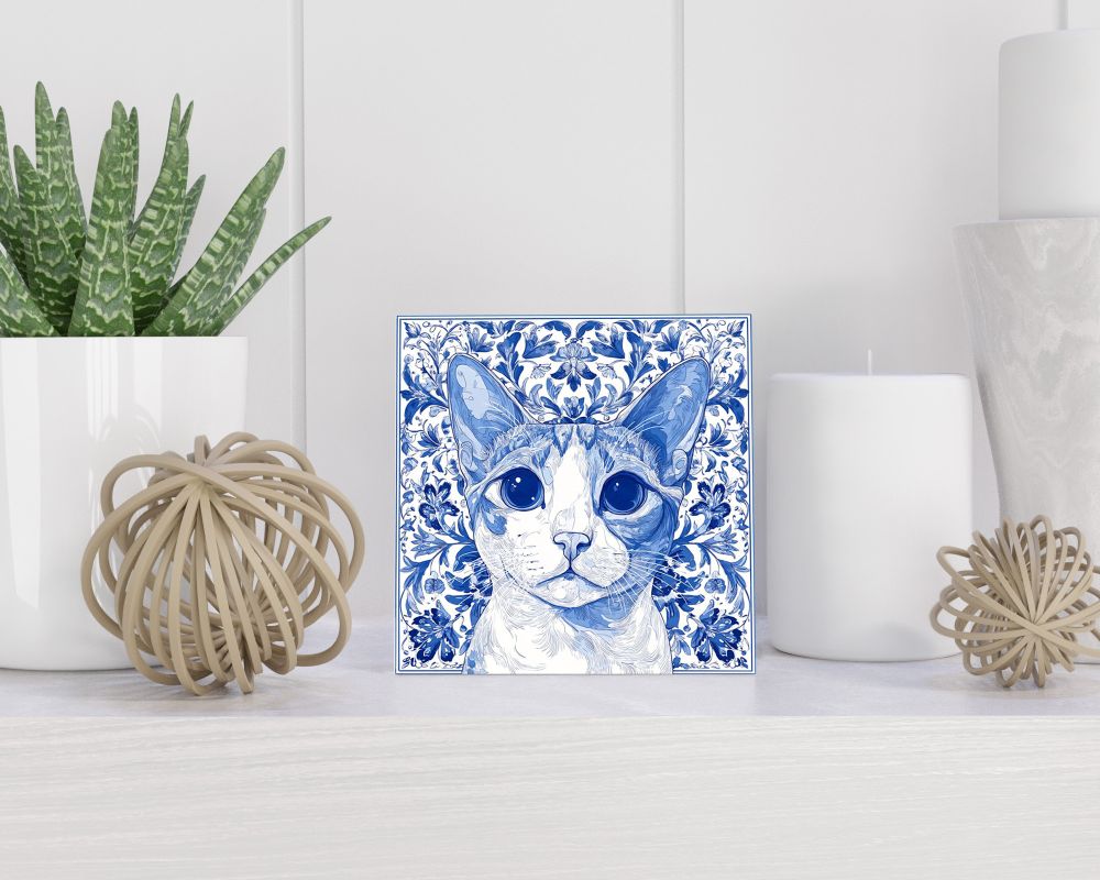 Tegel 15X15 Cm Met Delfts Blauw Cadeau Decoratie | Tegeltjes Met Tekst | Tegeltjes Met Spreuken | Collega | Oma | Opa | Pensioen | Mama | Papa | Vriend Tegel 15x15 cm Delfts blauw