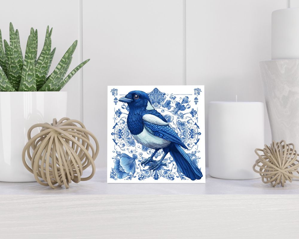 Tegel 15X15 Cm Met Delfts Blauw Cadeau Decoratie | Tegeltjes Met Tekst | Tegeltjes Met Spreuken | Collega | Oma | Opa | Pensioen | Mama | Papa | Vriend Tegel 15x15 cm Delfts blauw