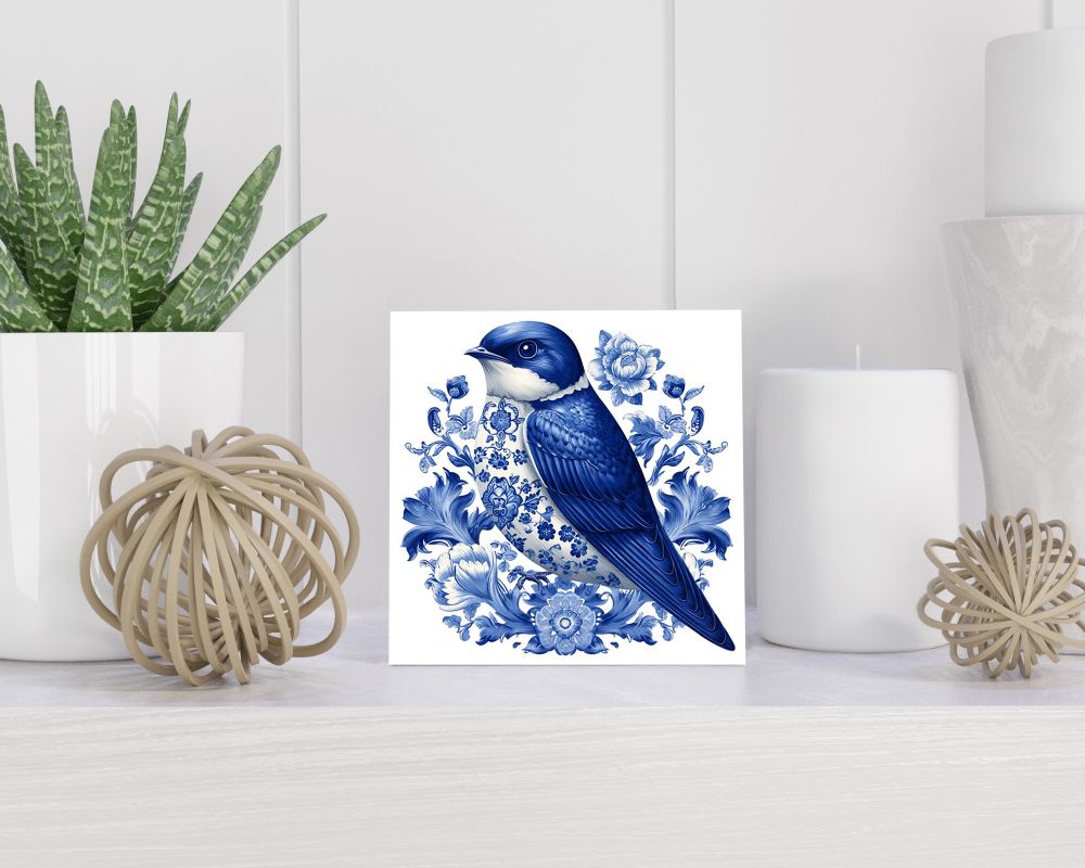 Tegel 15X15 Cm Met Delfts Blauw Cadeau Decoratie | Tegeltjes Met Tekst | Tegeltjes Met Spreuken | Collega | Oma | Opa | Pensioen | Mama | Papa | Vriend Tegel 15x15 cm Delfts blauw