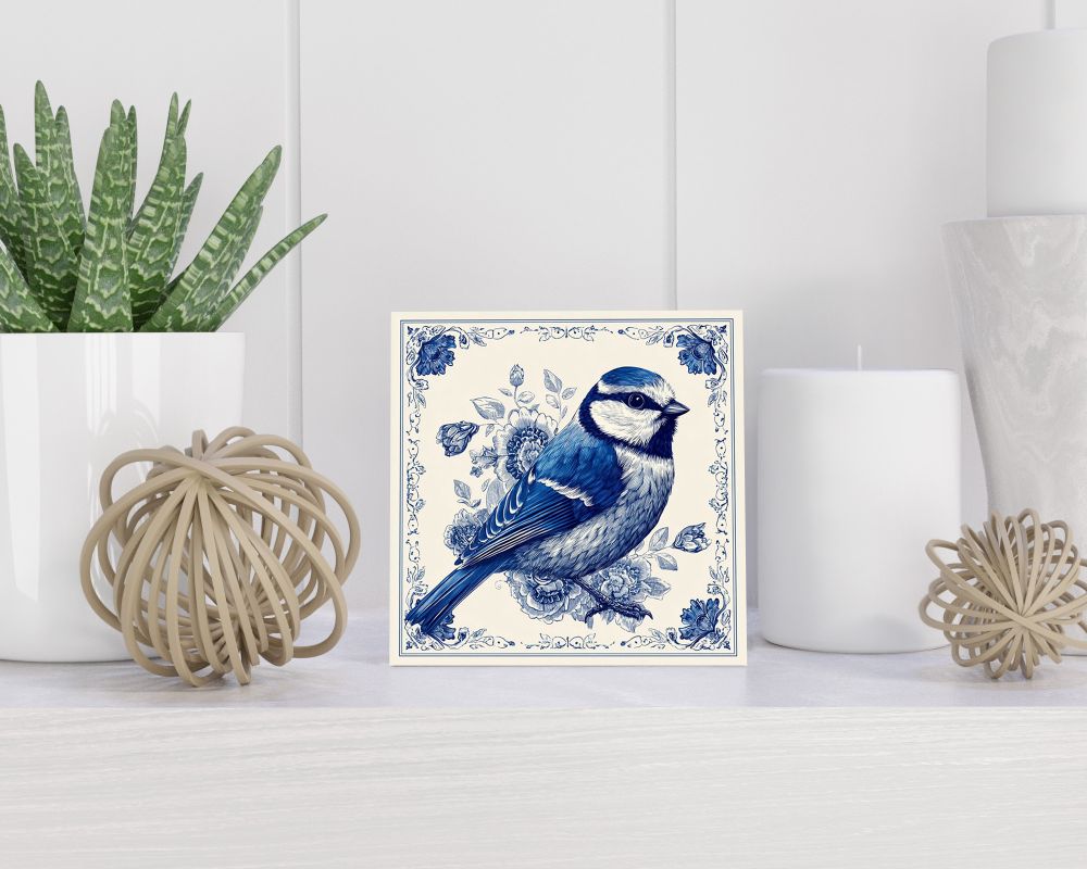 Tegel 15X15 Cm Met Delfts Blauw Cadeau Decoratie | Tegeltjes Met Tekst | Tegeltjes Met Spreuken | Collega | Oma | Opa | Pensioen | Mama | Papa | Vriend Tegel 15x15 cm Delfts blauw