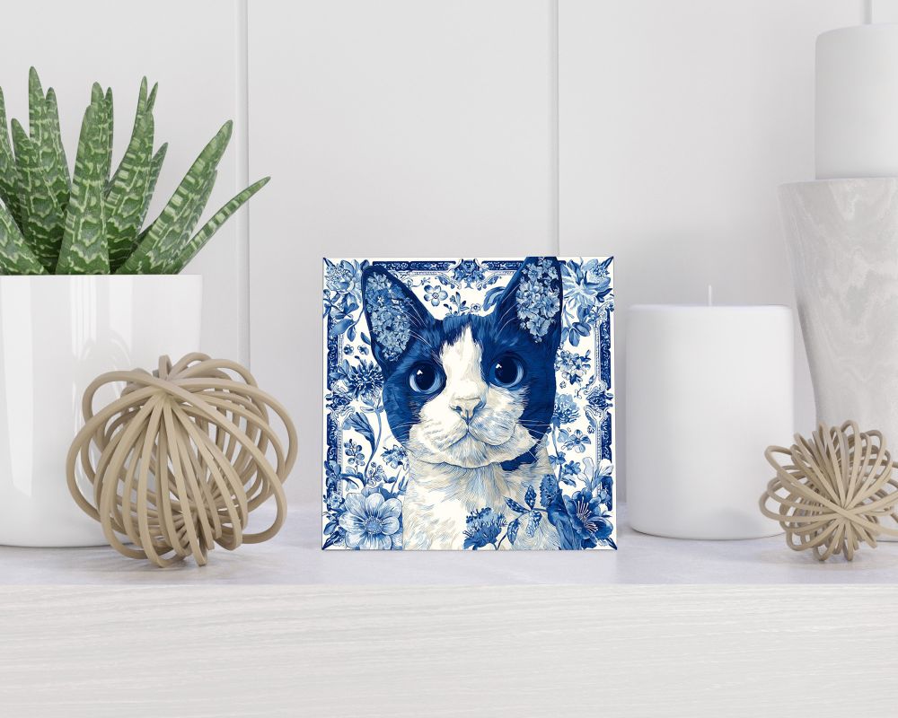 Tegel 15X15 Cm Met Delfts Blauw Cadeau Decoratie | Tegeltjes Met Tekst | Tegeltjes Met Spreuken | Collega | Oma | Opa | Pensioen | Mama | Papa | Vriend Tegel 15x15 cm Delfts blauw