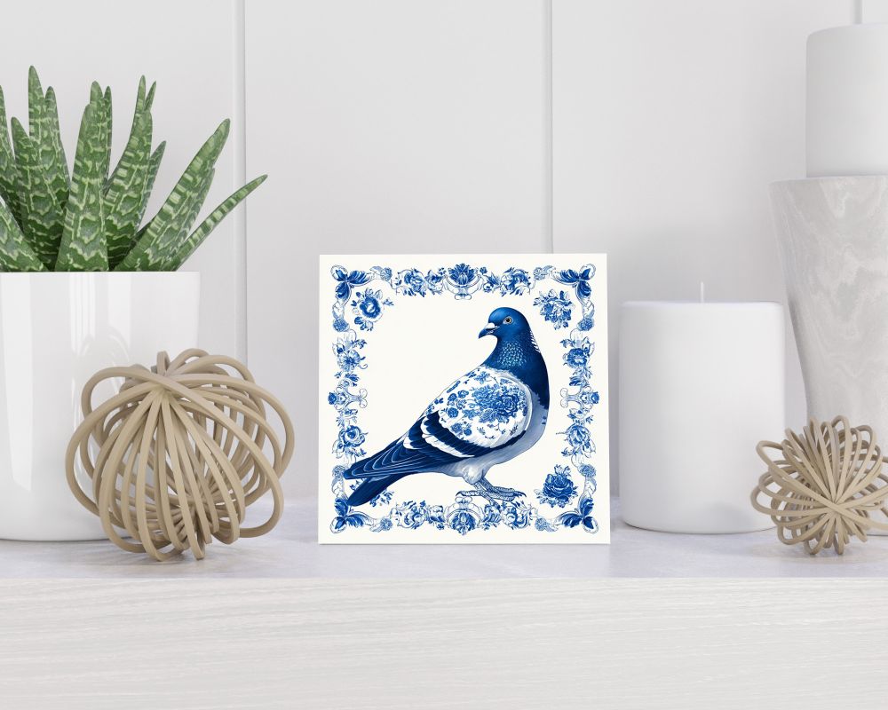 Tegel 15X15 Cm Met Delfts Blauw Cadeau Decoratie | Tegeltjes Met Tekst | Tegeltjes Met Spreuken | Collega | Oma | Opa | Pensioen | Mama | Papa | Vriend Tegel 15x15 cm Delfts blauw