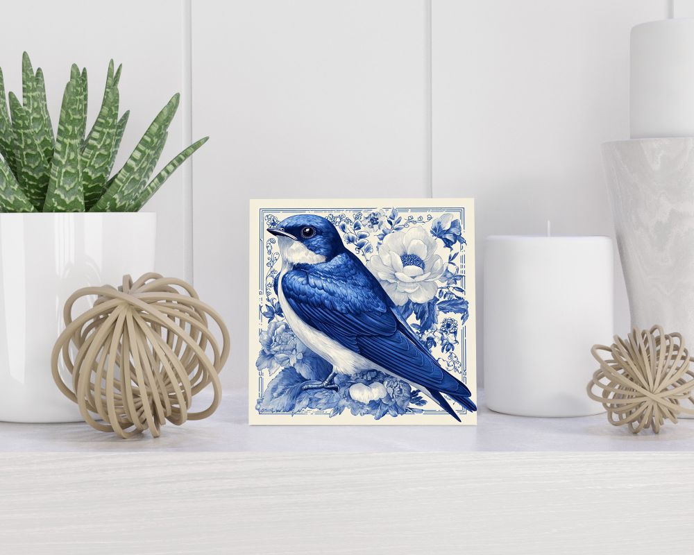 Tegel 15X15 Cm Met Delfts Blauw Cadeau Decoratie | Tegeltjes Met Tekst | Tegeltjes Met Spreuken | Collega | Oma | Opa | Pensioen | Mama | Papa | Vriend Tegel 15x15 cm Delfts blauw
