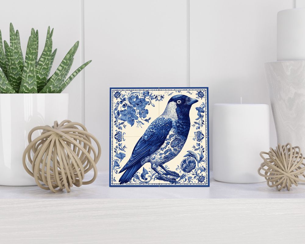 Tegel 15X15 Cm Met Delfts Blauw Cadeau Decoratie | Tegeltjes Met Tekst | Tegeltjes Met Spreuken | Collega | Oma | Opa | Pensioen | Mama | Papa | Vriend Tegel 15x15 cm Delfts blauw