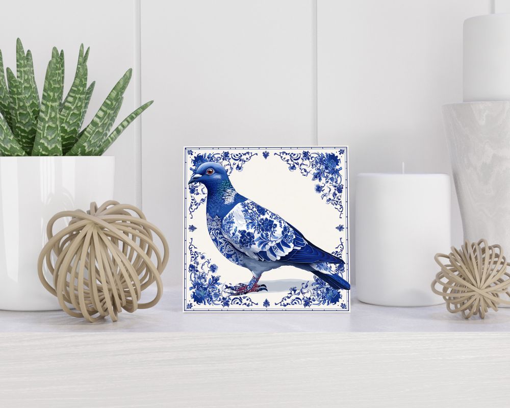 Tegel 15X15 Cm Met Delfts Blauw Cadeau Decoratie | Tegeltjes Met Tekst | Tegeltjes Met Spreuken | Collega | Oma | Opa | Pensioen | Mama | Papa | Vriend Tegel 15x15 cm Delfts blauw