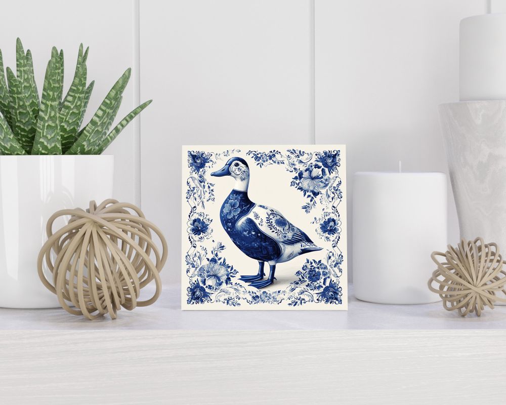 Tegel 15X15 Cm Met Delfts Blauw Cadeau Decoratie | Tegeltjes Met Tekst | Tegeltjes Met Spreuken | Collega | Oma | Opa | Pensioen | Mama | Papa | Vriend Tegel 15x15 cm Delfts blauw