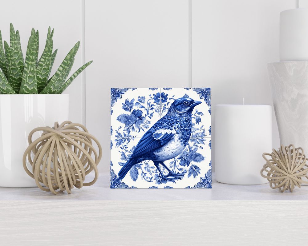 Tegel 15X15 Cm Met Delfts Blauw Cadeau Decoratie | Tegeltjes Met Tekst | Tegeltjes Met Spreuken | Collega | Oma | Opa | Pensioen | Mama | Papa | Vriend Tegel 15x15 cm Delfts blauw