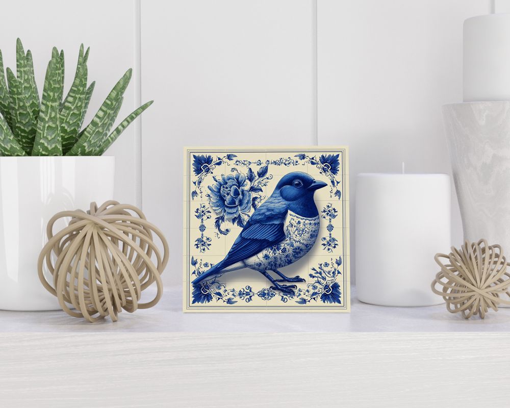 Tegel 15X15 Cm Met Delfts Blauw Cadeau Decoratie | Tegeltjes Met Tekst | Tegeltjes Met Spreuken | Collega | Oma | Opa | Pensioen | Mama | Papa | Vriend Tegel 15x15 cm Delfts blauw