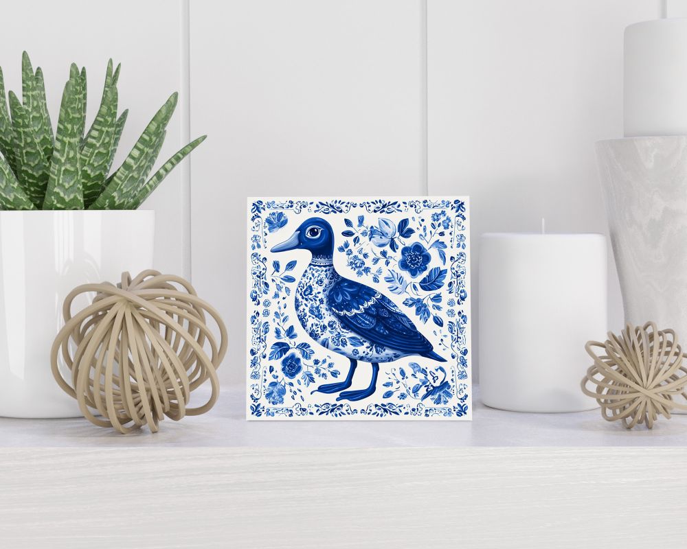 Tegel 15X15 Cm Met Delfts Blauw Cadeau Decoratie | Tegeltjes Met Tekst | Tegeltjes Met Spreuken | Collega | Oma | Opa | Pensioen | Mama | Papa | Vriend Tegel 15x15 cm Delfts blauw