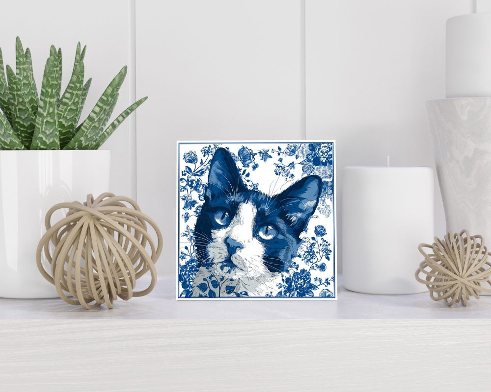 Tegel 15X15 Cm Met Delfts Blauw Cadeau Decoratie | Tegeltjes Met Tekst | Tegeltjes Met Spreuken | Collega | Oma | Opa | Pensioen | Mama | Papa | Vriend Tegel 15x15 cm Delfts blauw