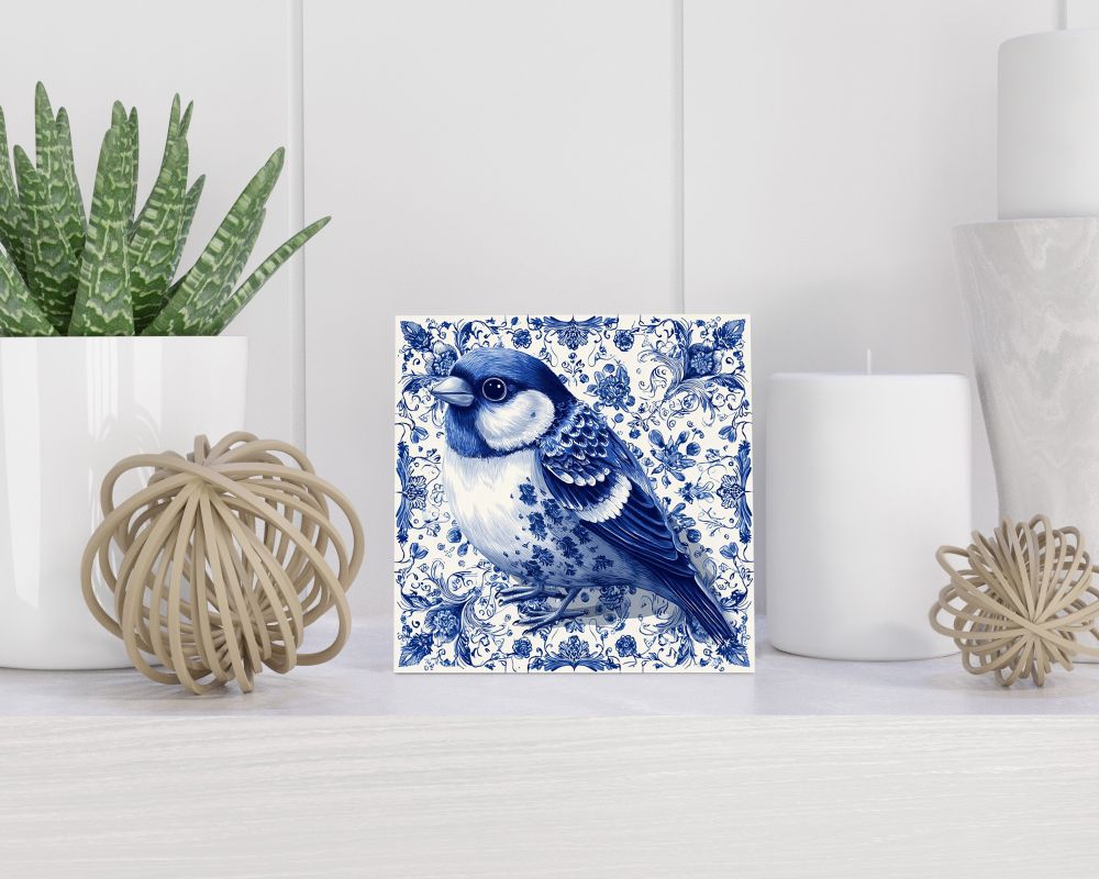 Tegel 15X15 Cm Met Delfts Blauw Cadeau Decoratie | Tegeltjes Met Tekst | Tegeltjes Met Spreuken | Collega | Oma | Opa | Pensioen | Mama | Papa | Vriend Tegel 15x15 cm Delfts blauw