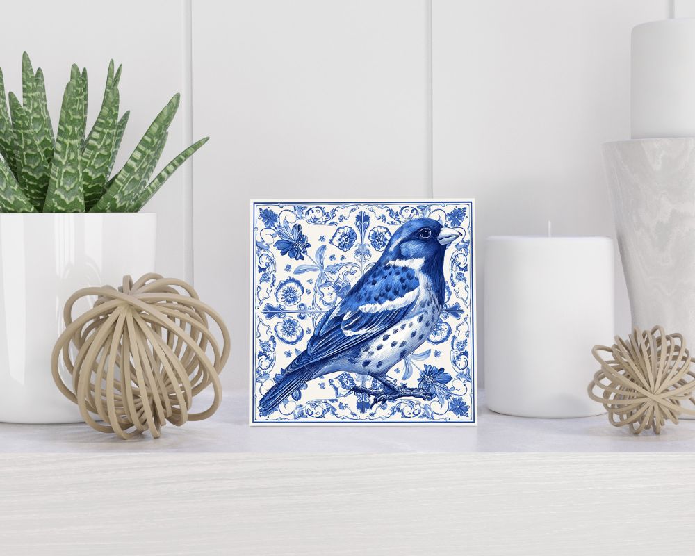 Tegel 15X15 Cm Met Delfts Blauw Cadeau Decoratie | Tegeltjes Met Tekst | Tegeltjes Met Spreuken | Collega | Oma | Opa | Pensioen | Mama | Papa | Vriend Tegel 15x15 cm Delfts blauw