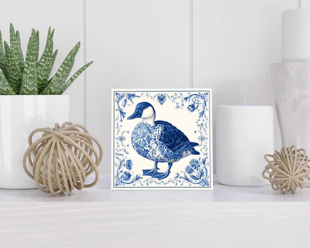 Tegel 15X15 Cm Met Delfts Blauw Cadeau Decoratie | Tegeltjes Met Tekst | Tegeltjes Met Spreuken | Collega | Oma | Opa | Pensioen | Mama | Papa | Vriend Tegel 15x15 cm Delfts blauw